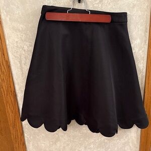 English Factory Black Scallop Hem fit n flare Skirt